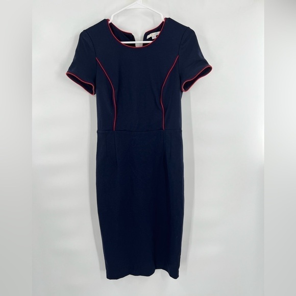 Boden Marianna Dress Women’s Size US 6 Navy Blue With Red Trim Lined / Form Fit - Picture 6 of 10